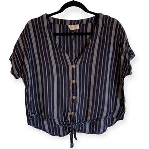 Universal Thread Large Navy Blue Button Down Blouse
